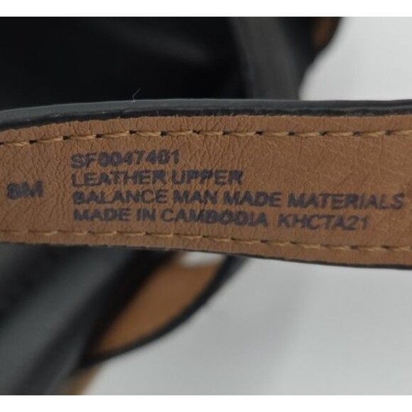 Sofft Sandals Strappy Black Leather Low Wedge Heel Back Zipper Womens 8 M - Picture 8 of 8